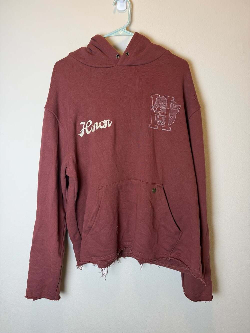 Honor The Gift Mascot Hoodie Size M Maroon Graphic Sweatshirt